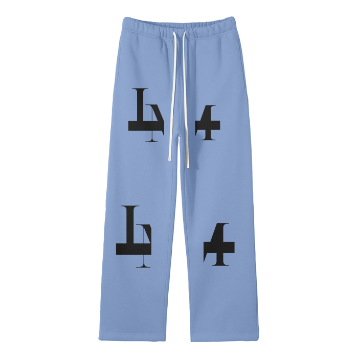 Streetwear Unisex Solid Color Fleece Straight Leg Pants