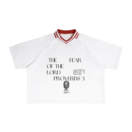 Contrast Lapel Collar Boxy T-Shirt